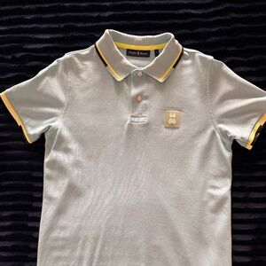 Psycho Bunny Polo Men's Light Blue With Bright Yellow And Black Accents